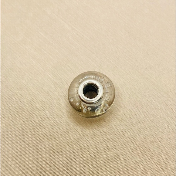 EUC Pandora 791617CZ Sterling Silver Clear Effervescence Murano Glass Bead w/ CZ - Picture 7 of 9
